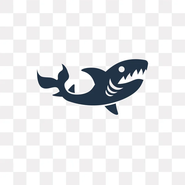 Shark Icono Vectorial Aislado Sobre Fondo Transparente Shark Concepto Transparencia — Vector de stock