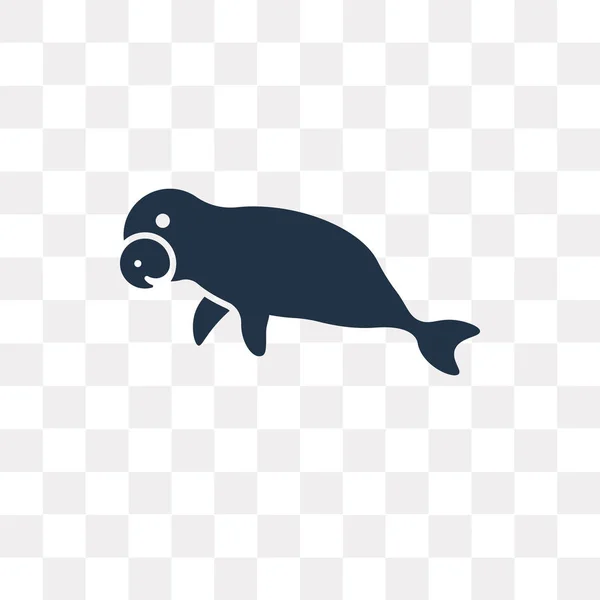 Sea Cow Vector Icon Isolated Transparent Background Sea Cow Transparency — Stock Vector