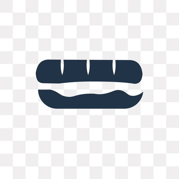 Icône Vectorielle Sandwich Longue Isolée Sur Fond Transparent Concept Transparence — Image vectorielle
