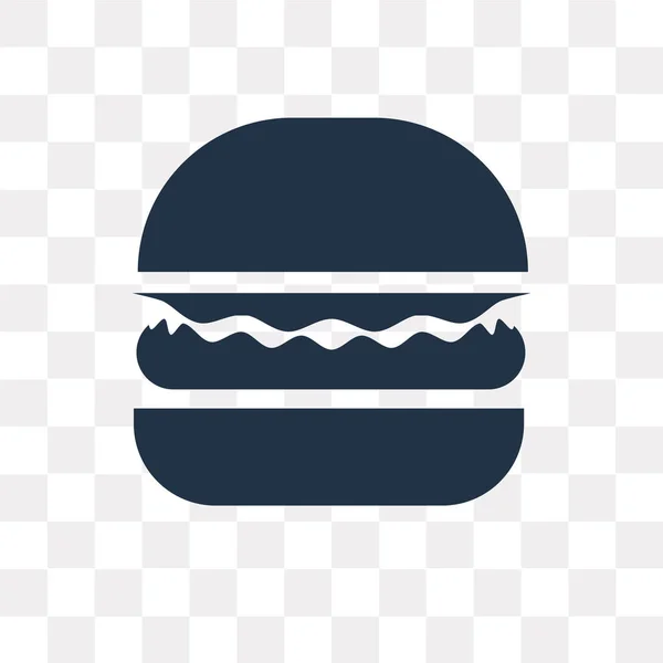 Icona Vettoriale Hamburger Completo Isolato Sfondo Trasparente Concetto Trasparenza Hamburger — Vettoriale Stock