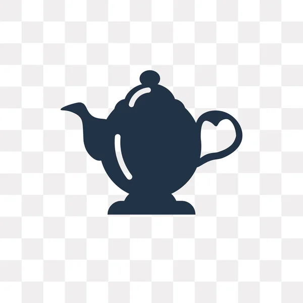 Vintage Teekanne Vektor Symbol Auf Transparentem Hintergrund Isoliert Vintage Teekanne — Stockvektor