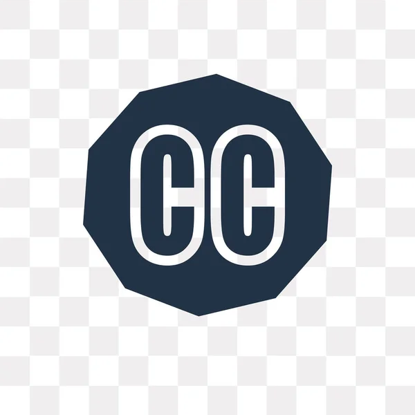 Creative Commons Icono Vectorial Aislado Sobre Fondo Transparente Creative Commons — Vector de stock