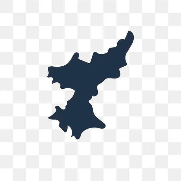 Icône Vectorielle Carte Corée Nord Isolée Sur Fond Transparent Concept — Image vectorielle