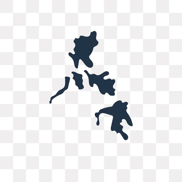 Filippine Icona Vettoriale Mappa Isolata Sfondo Trasparente Filippine Concetto Trasparenza — Vettoriale Stock