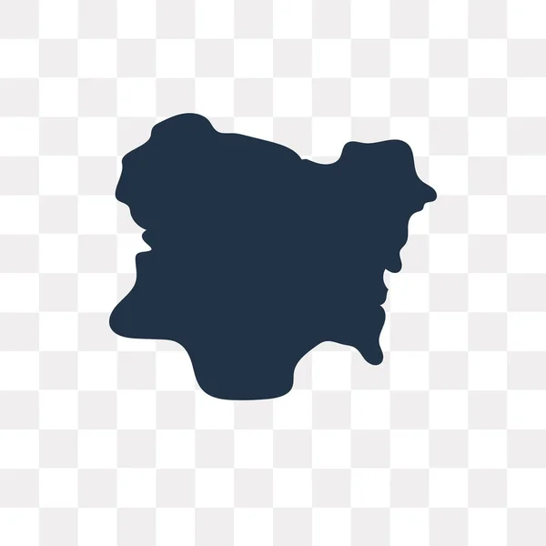 Nigeria Mapa Vector Icono Aislado Sobre Fondo Transparente Nigeria Mapa — Archivo Imágenes Vectoriales