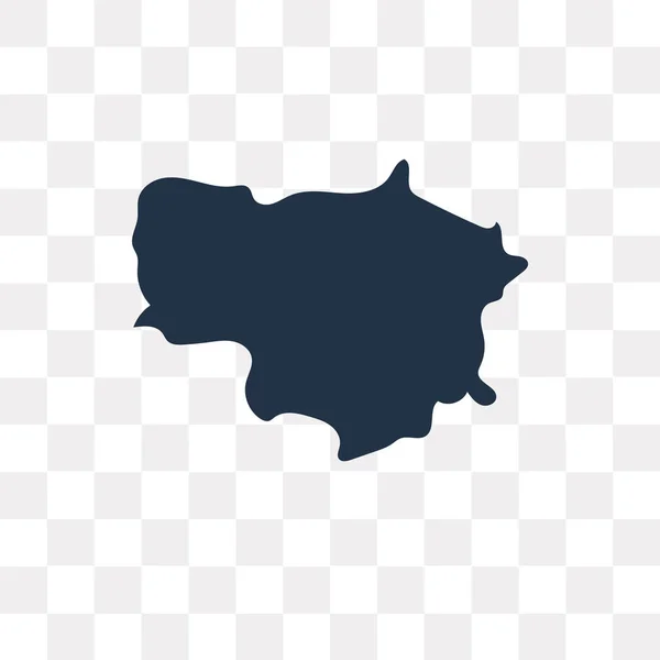 Litwa Mapa Wektor Ikona Białym Tle Przezroczystym Tle Litwa Mapa — Wektor stockowy