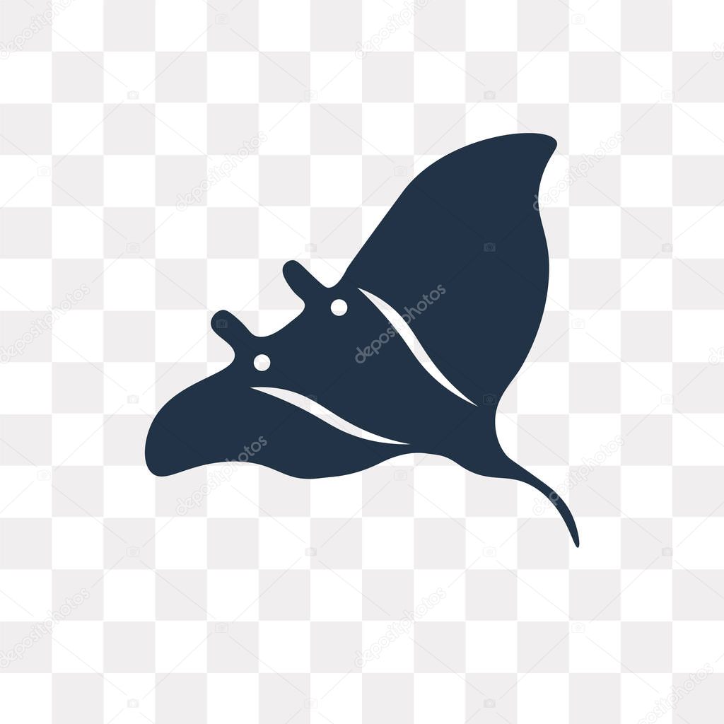 Manta ray vector icon isolated on transparent background, Manta ray transparency concept can be used web and mobile