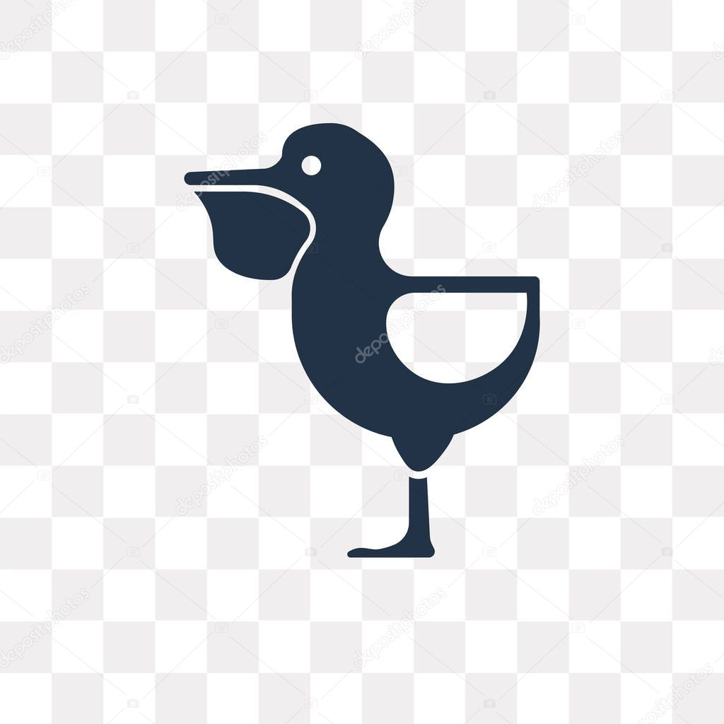 Pelican vector icon isolated on transparent background, Pelican transparency concept can be used web and mobile