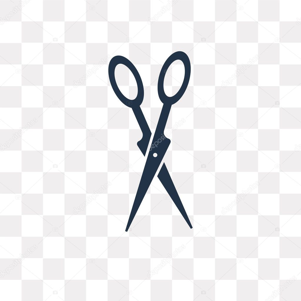 Scissors vector icon isolated on transparent background, Scissors transparency concept can be used web and mobile