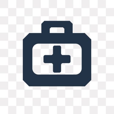 İlk yardım çantası vektör simge şeffaf arka plan üzerinde ilk yardım kiti saydamlık kavramı izole kullanılan web ve mobil olabilir