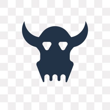 Saydam arka plan üzerinde kafatası saydamlık kavramı izole kafatası vektör simge kullandığınız web ve mobil olabilir