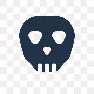 Saydam arka plan üzerinde kafatası saydamlık kavramı izole kafatası vektör simge kullandığınız web ve mobil olabilir