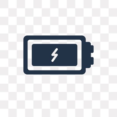 Pil vektör simgesi şeffaf arka plan üzerinde pil saydamlık kavramı izole olabilir kullanılan web ve mobil