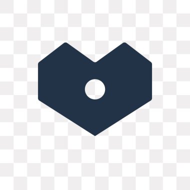 Saydam arka plan üzerinde kalp saydamlık kavramı izole kalp vektör simgesi olabilir kullanılan web ve mobil