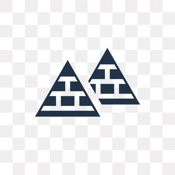 Icono Vector Pirámides Aislado Sobre Fondo Transparente Concepto Transparencia Pirámides — Archivo Imágenes Vectoriales
