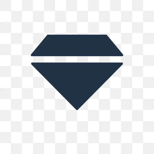 Ícone Vetor Diamante Isolado Fundo Transparente Conceito Transparência Diamante Pode — Vetor de Stock