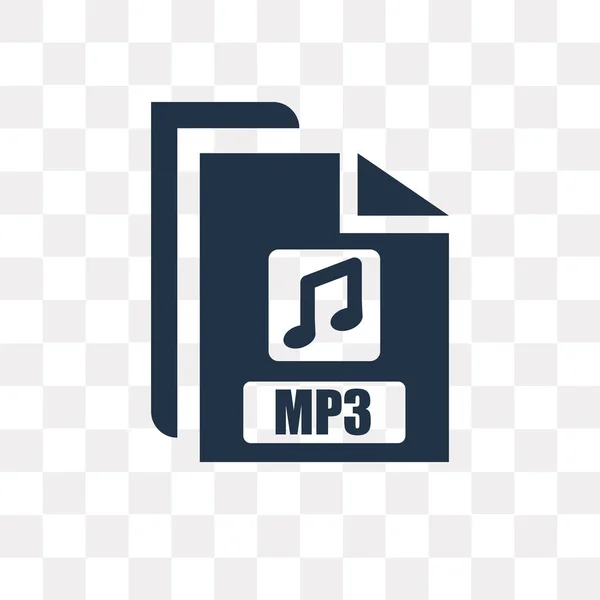 Icono Vector Mp3 Aislado Sobre Fondo Transparente Concepto Transparencia Mp3 — Vector de stock