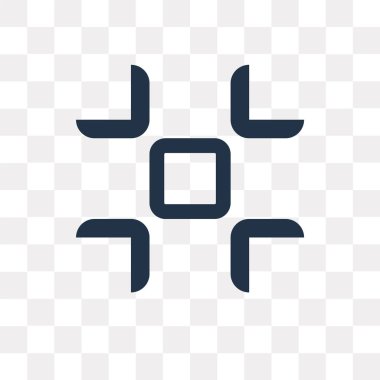 Tam ekran vektör simge şeffaf arka plan üzerinde tam ekran saydamlık kavramı izole kullanılan web ve mobil olabilir