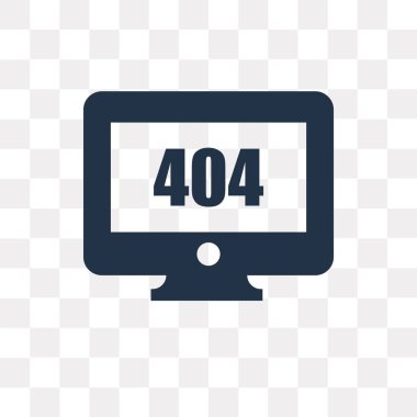 Hata 404 vektör simgesi şeffaf arka plan üzerinde hata 404 saydamlık kavramı izole olabilir kullanılan web ve mobil