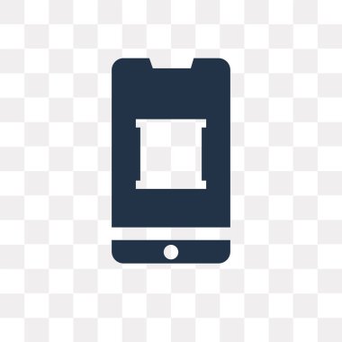 Saydam arka plan üzerinde Smartphone saydamlık kavramı izole Smartphone vektör simge kullandığınız web ve mobil olabilir