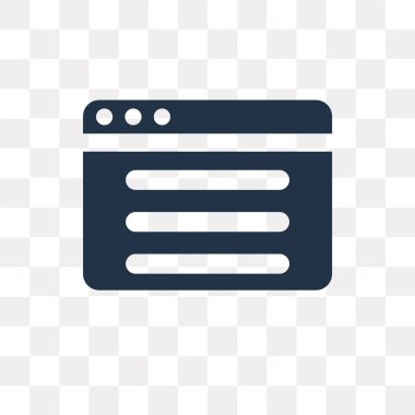 Kullandığınız web ve mobil tarayıcı vektör simge şeffaf arka plan üzerinde tarayıcı saydamlık kavramı izole olabilir