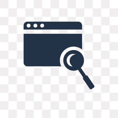 Kullandığınız web ve mobil tarayıcı vektör simge şeffaf arka plan üzerinde tarayıcı saydamlık kavramı izole olabilir