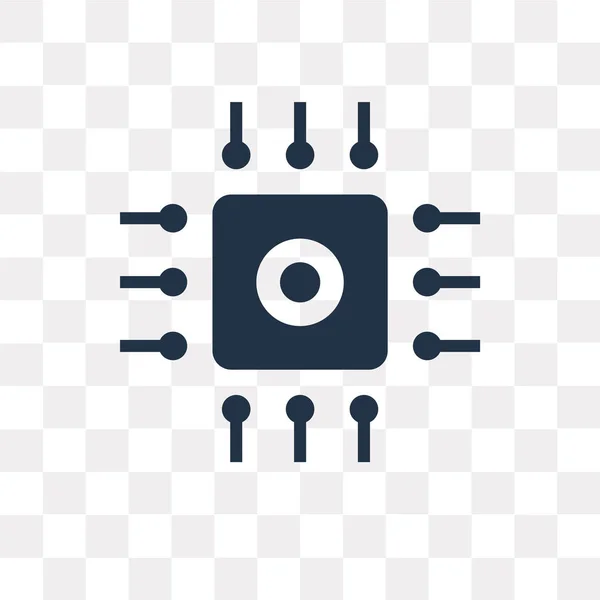 Cpu Vector Pictogram Geïsoleerd Transparante Achtergrond Cpu Transparantie Concept Kunnen — Stockvector