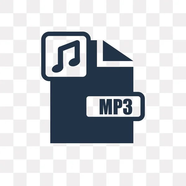 Mp3 Vector Icon Isolated Transparent Background Mp3 Transparency Concept Can — Stock Vector