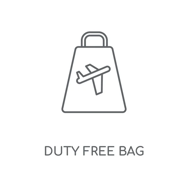 Duty Free Bag Icône Linéaire Duty Free Bag Concept Course — Image vectorielle