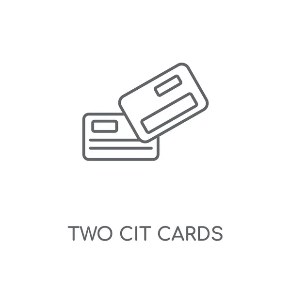 Zwei Kreditkarten Lineares Symbol Zwei Kreditkarten Konzept Strich Symbol Design — Stockvektor