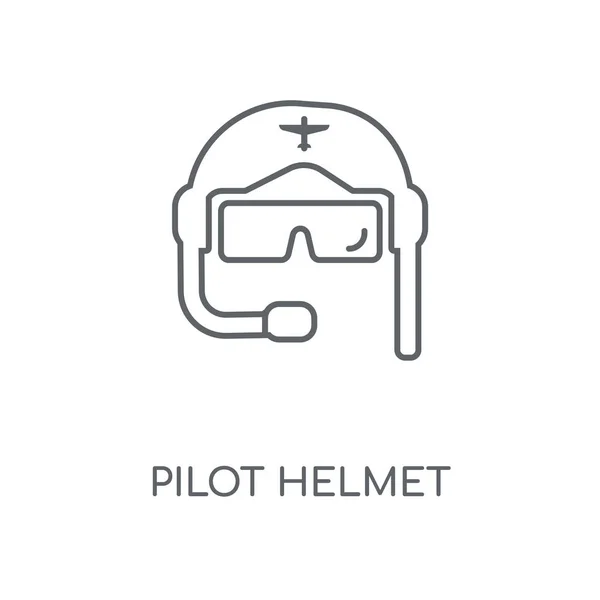 Pilot Helm Lineaire Pictogram Piloot Helm Conceptontwerp Beroerte Symbool Dunne — Stockvector