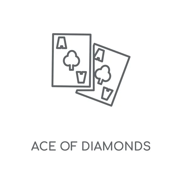 Линейная Икона Туз Алмазов Дизайн Символа Ace Diamonds Тонкие Графические — стоковый вектор