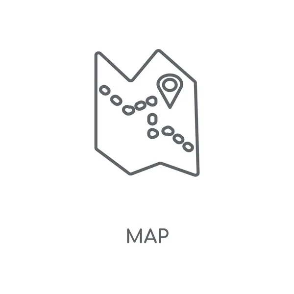 Icono Lineal Mapa Diseño Símbolo Carrera Concepto Mapa Elementos Gráficos — Archivo Imágenes Vectoriales