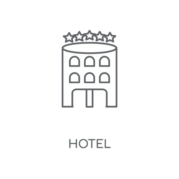 Линейный Значок Отеля Концепция Отеля Дизайн Штрих Символ Тонкие Графические — стоковый вектор