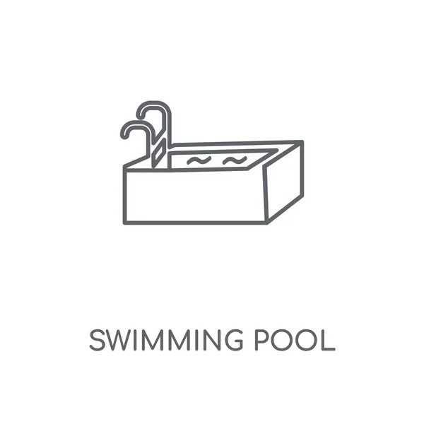 Schwimmbad Lineares Symbol Schwimmbadkonzept Mit Symboldesign Dünne Grafische Elemente Vektorillustration — Stockvektor