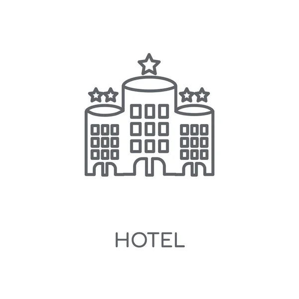 Ícone Linear Hotel Projeto Símbolo Curso Conceito Hotel Elementos Gráficos — Vetor de Stock