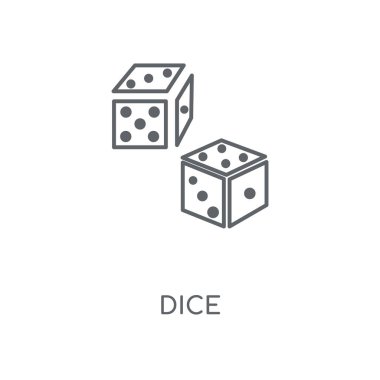 Zar doğrusal simgesi. Zar kavramı kontur sembolü tasarım. İnce grafik öğeleri illüstrasyon, beyaz bir arka plan, eps 10 anahat desen vektör.