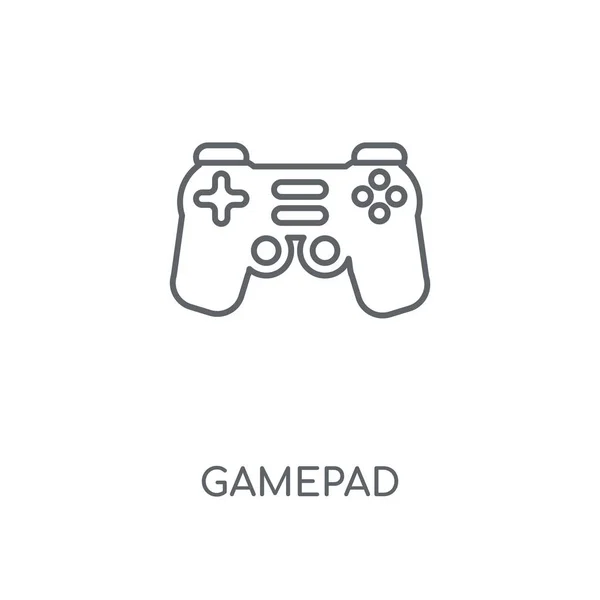 ゲームパッド線形アイコン ゲームパッド ストローク シンボル デザインのコンセプト薄いグラフィック要素ベクトル イラスト 白い背景 Eps の概要パターン — ストックベクタ