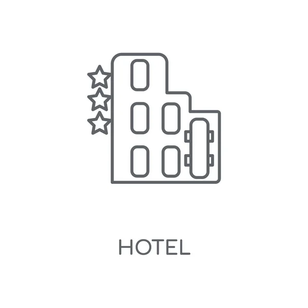 Hotel Linjär Ikonen Hotel Konceptdesign Stroke Symbol Tunn Grafiska Element — Stock vektor