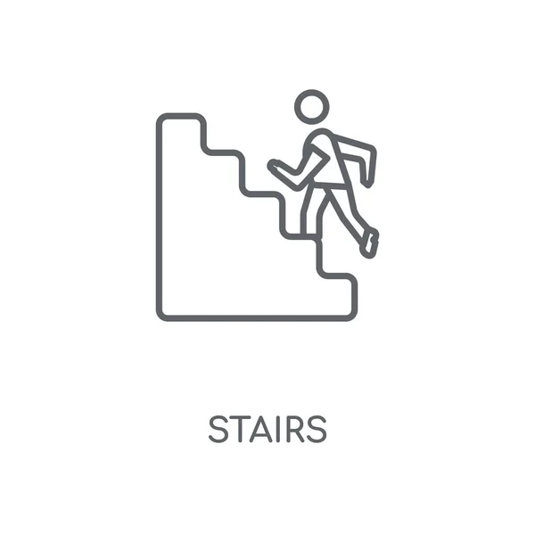 階段直線アイコン 階段コンセプト ストローク シンボル デザイン 薄いグラフィック要素ベクトル イラスト 白い背景 Eps の概要パターン — ストックベクタ