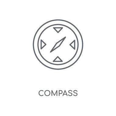Pusula doğrusal simgesini. Kavramı kontur sembolü tasarım pusula. İnce grafik öğeleri illüstrasyon, beyaz bir arka plan, eps 10 anahat desen vektör.