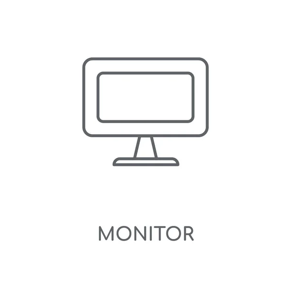 Monitor Ícone Linear Monitore Design Símbolo Curso Conceito Elementos Gráficos — Vetor de Stock