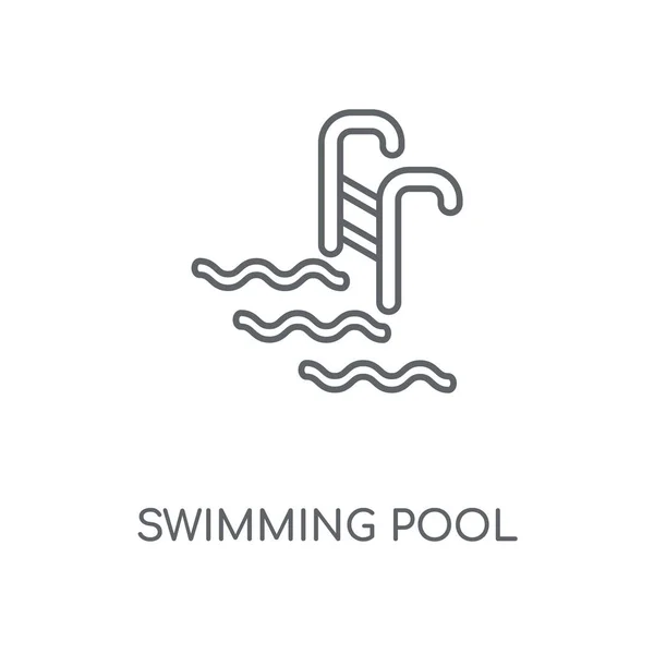 Zwembad Lineaire Pictogram Zwembad Beroerte Symbool Conceptontwerp Dunne Grafische Elementen — Stockvector