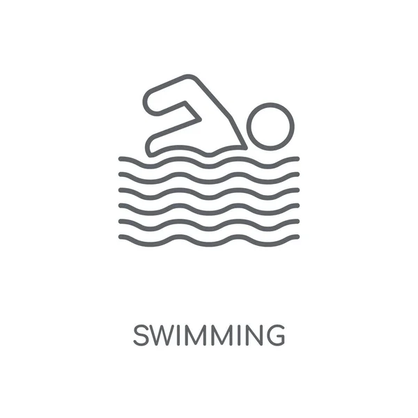 Icono Lineal Para Nadar Concepto Natación Diseño Símbolo Carrera Elementos — Archivo Imágenes Vectoriales