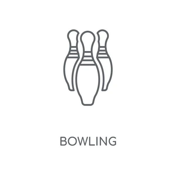 Bowling linear icon. Bowling concept stroke symbol design. Thin graphic elements vector illustration, outline pattern on a white background, eps 10.