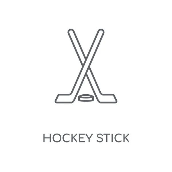 Icono Lineal Palo Hockey Diseño Símbolo Carrera Concepto Palo Hockey — Vector de stock