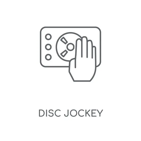 Ícone Linear Jóquei Disco Design Símbolo Curso Conceito Jockey Disco — Vetor de Stock