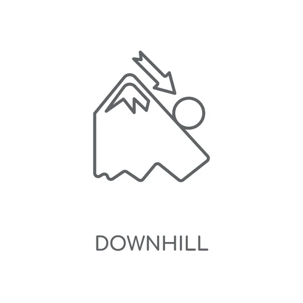 Downhill Lineaire Pictogram Downhill Beroerte Symbool Conceptontwerp Dunne Grafische Elementen — Stockvector