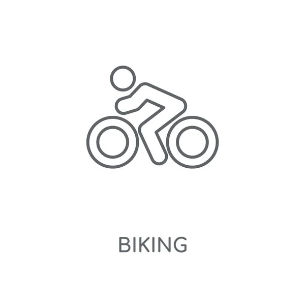 Ícone Linear Bicicleta Design Símbolo Traço Conceito Bicicleta Elementos Gráficos — Vetor de Stock