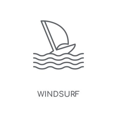Doğrusal simgesi windsurf. Kavramı kontur sembolü tasarım windsurf. İnce grafik öğeleri illüstrasyon, beyaz bir arka plan, eps 10 anahat desen vektör.